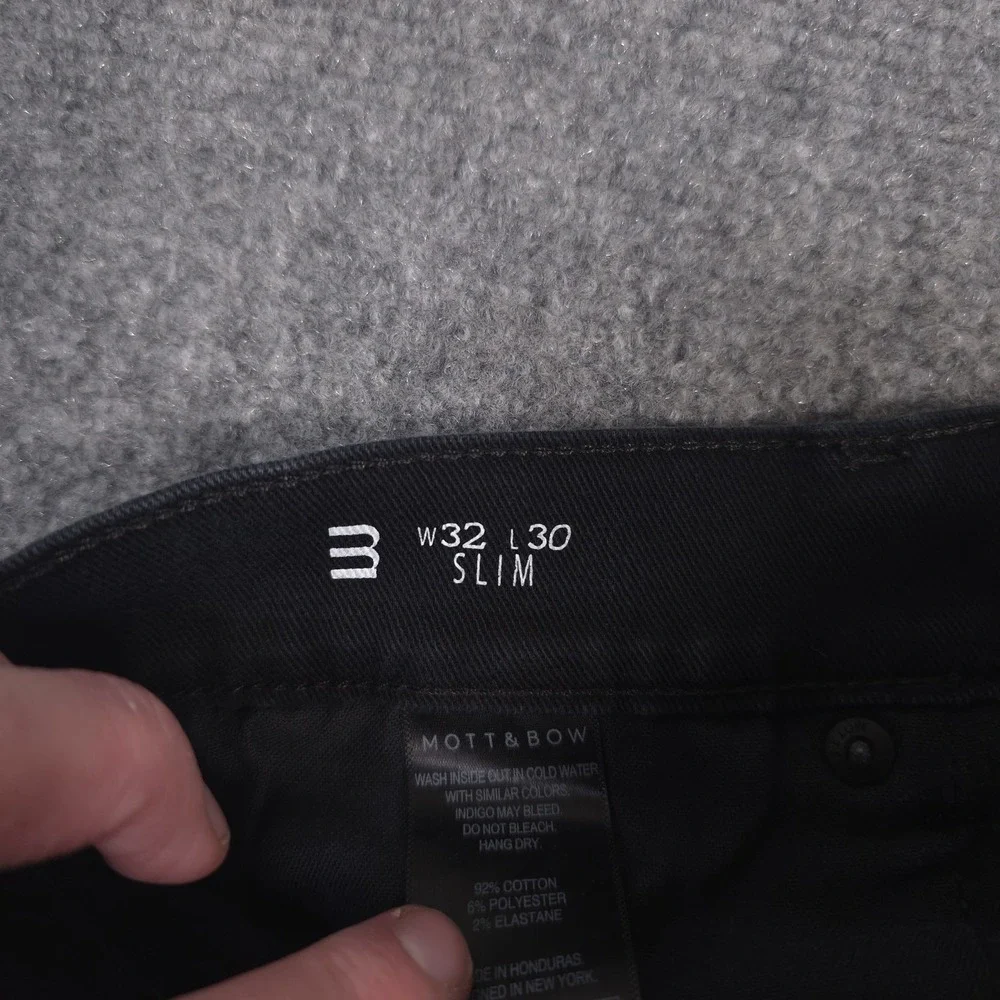 Mott & Bow Slim Jay Jeans Mens 30x27* Black Ultra Soft Stretch Denim Lightweight